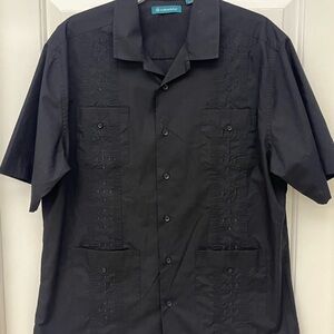 Cubavera Black Shirt with Teal Brand Tag
